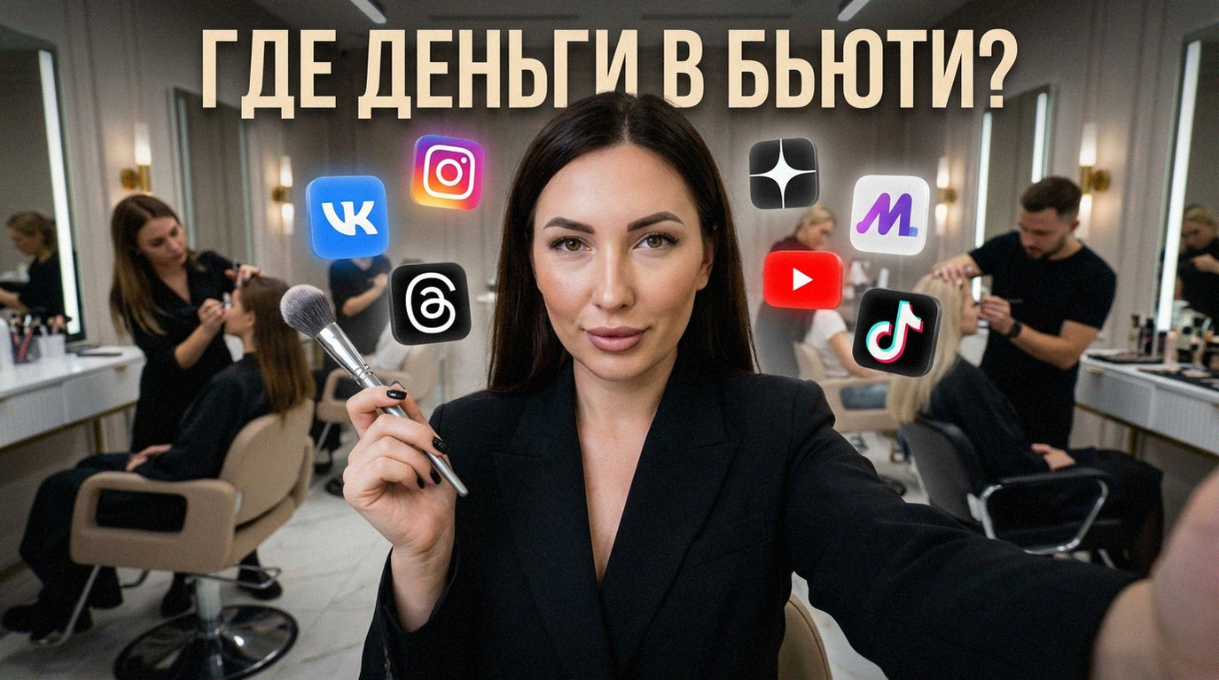 Различные инструменты для маникюра, оформления бровей и макияжа, символизирующие выбор направления курса