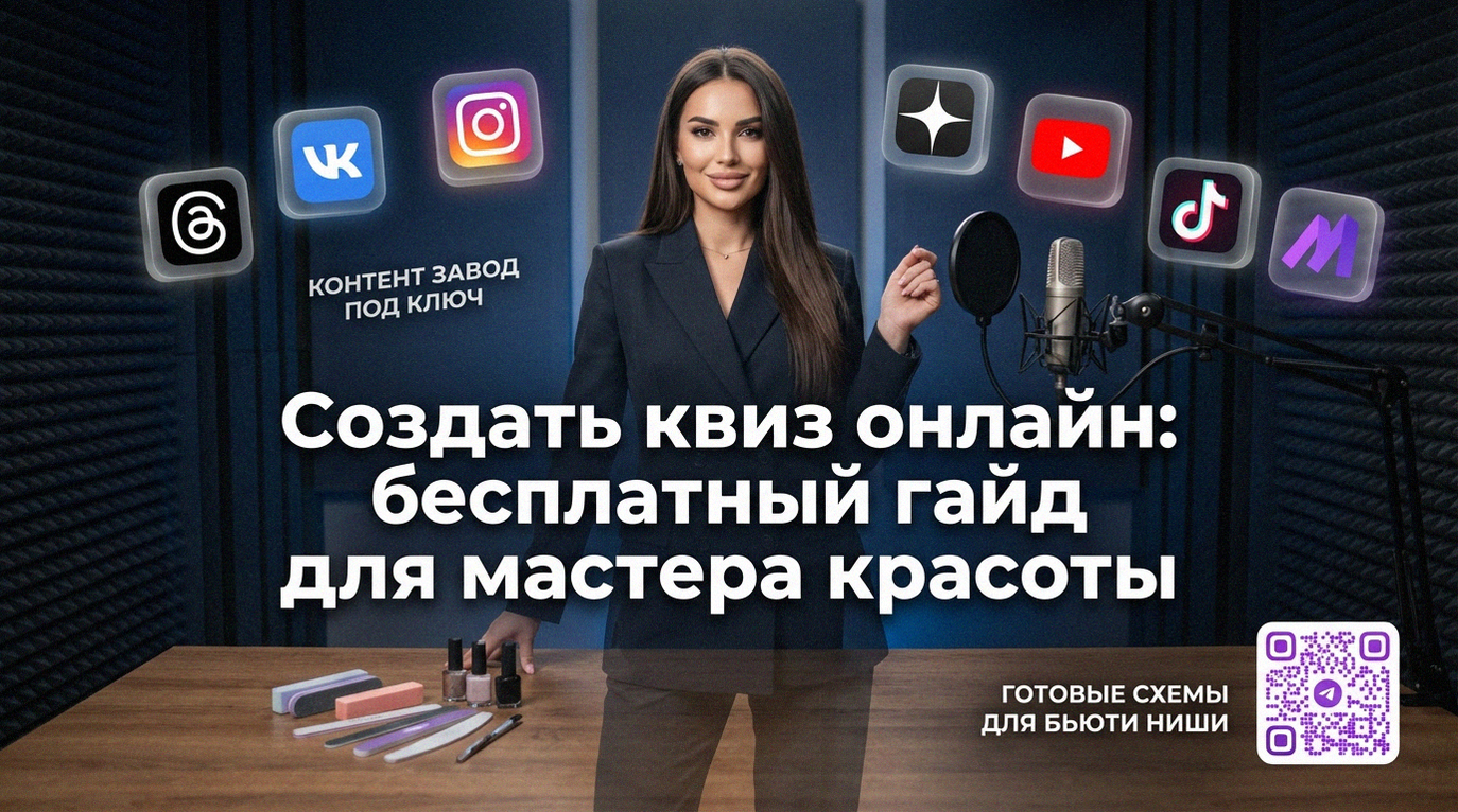 Создание онлайн квиза на ноутбуке для привлечения клиентов в салон красоты