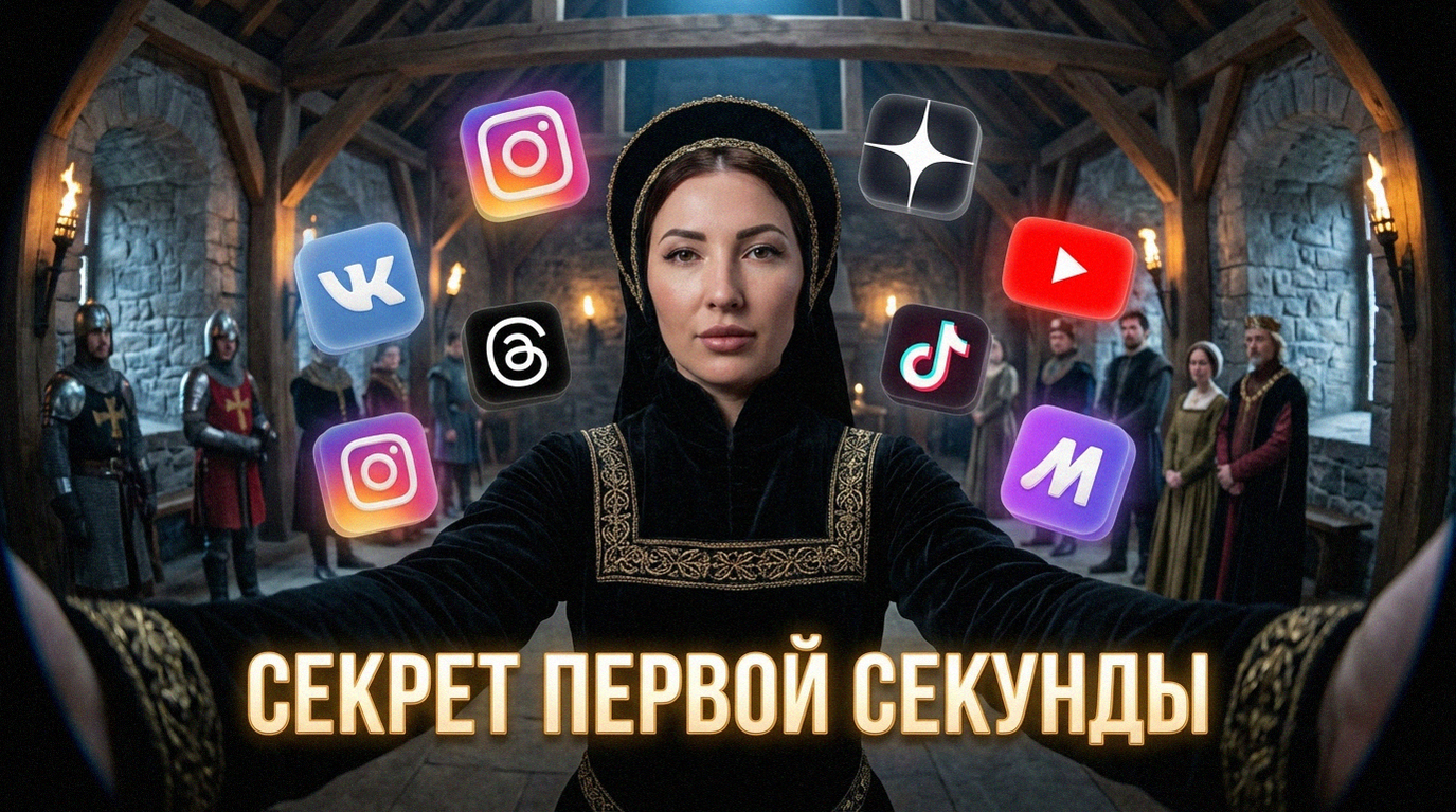 Схема влияния цепляющего начала на просмотры и охваты в Instagram Reels