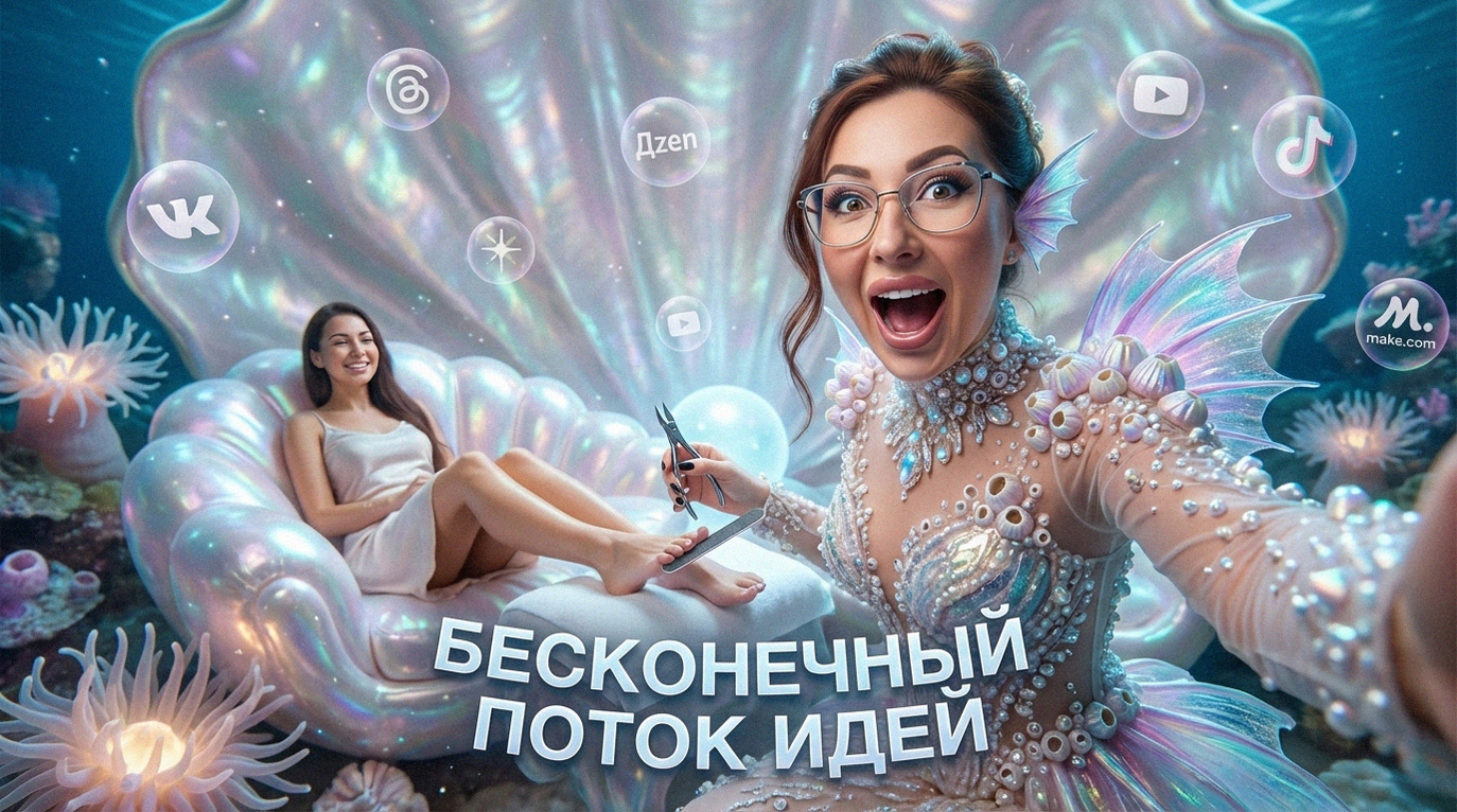Схема запуска нейро-конвейера для создания контента бьюти-мастера